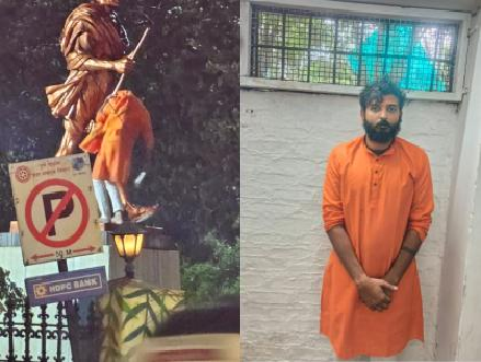 महात्मा गांधींच्या पुतळ्याची विटंबना